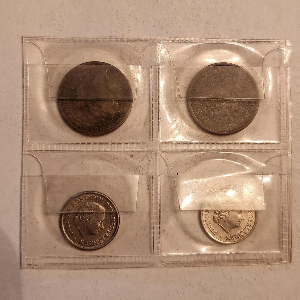 4-piece lot of authentic vintage circulation coins from the Kingdom of the Nethe
